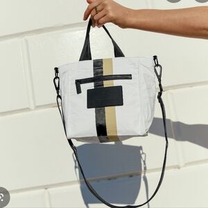 ALOHA Collection White and Black Crossbody Bag
